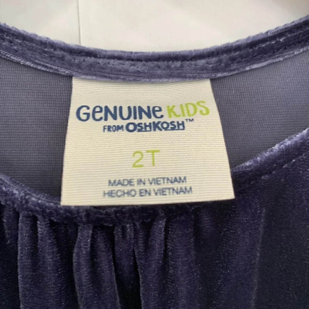 Genuine Kids Navy Velvet Romper